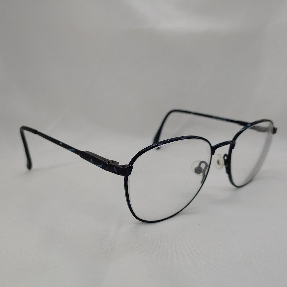 💎 Vintage BUGLE BOY Eyeglass Frames Kid Junior Child Black Silver Round Retro